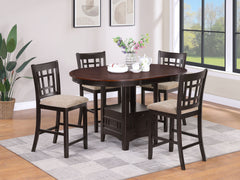 Lavon 5-piece Oval Counter Height Dining Set Light Chestnut - MyWaynesHome #
