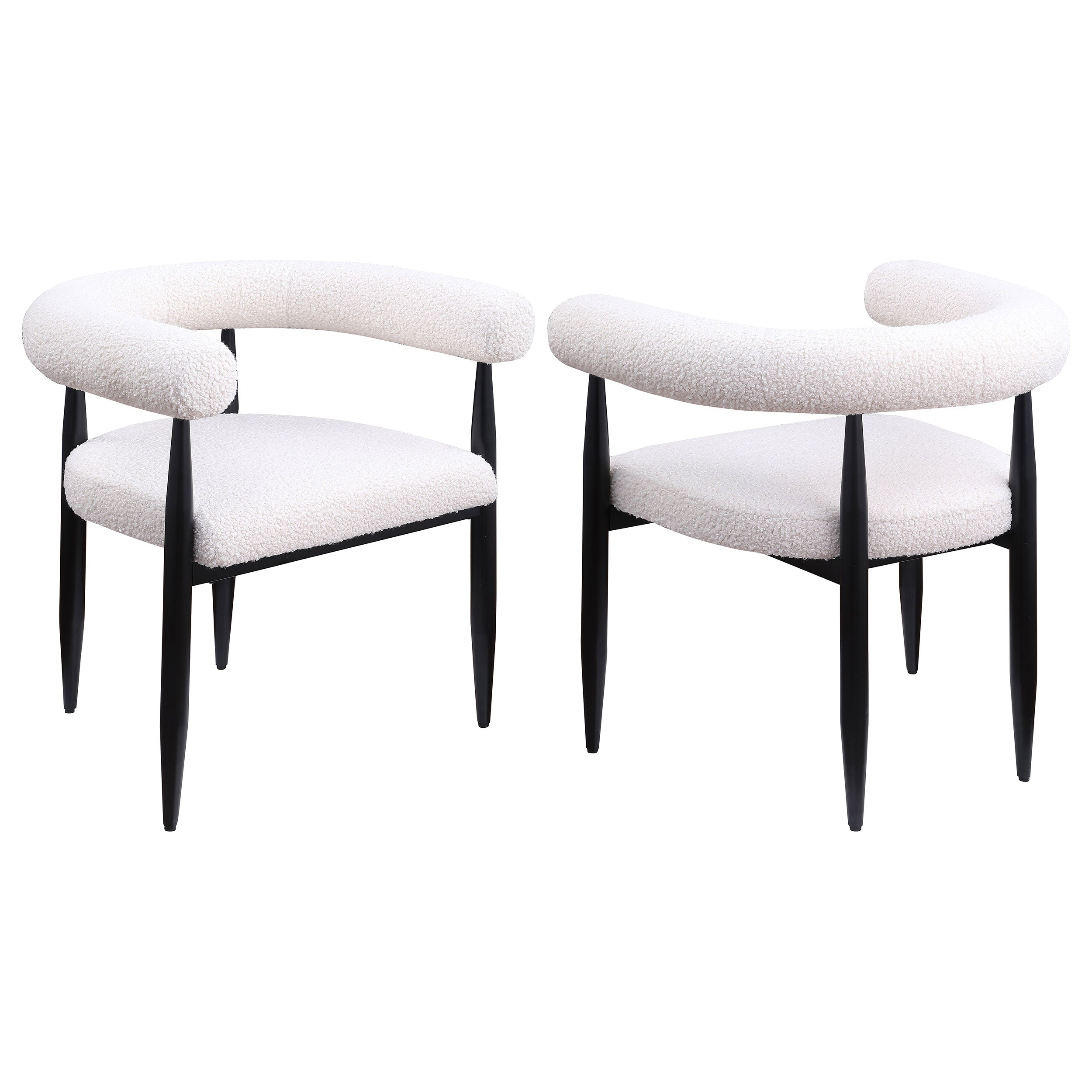 Camden Boucle Upholstered Dining Arm Chair Cream (set Of 2) - MyWaynesHome #