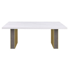 Carla 80-inch Cultured Carrara Marble Top Dining Table White - MyWaynesHome #