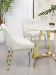 Mayette Upholstered Dining Side Chair Ivory (set Of 2) - MyWaynesHome #