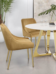 Mayette Upholstered Dining Side Chair Cognac (set Of 2) - MyWaynesHome #