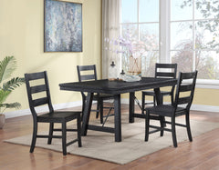 Newport 5-piece Rectangular Trestle Dining Table Set Black - MyWaynesHome #