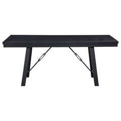Newport 6-piece Rectangular Trestle Dining Table Set Black - MyWaynesHome #