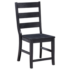 Newport Ladder Back Wood Dining Side Chair Black (set Of 2) - MyWaynesHome #