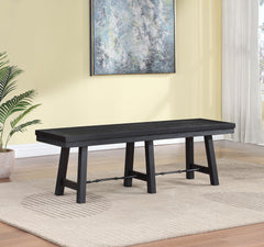 Newport Wood Trestle Base Dining Bench Black - MyWaynesHome #