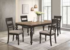 Bridget 5-piece Rectangular Dining Set Charcoal Sand Through - MyWaynesHome #