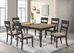 Bridget 7-piece Rectangular Dining Set Charcoal Sand Through - MyWaynesHome #