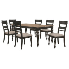 Bridget 7-piece Rectangular Dining Set Charcoal Sand Through - MyWaynesHome #