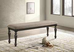 Bridget Fabric Upholstered Dining Bench Stone And Charcoal - MyWaynesHome #