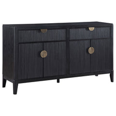Brookmead 4-door Sideboard Buffet Storage Cabinet Black - MyWaynesHome #