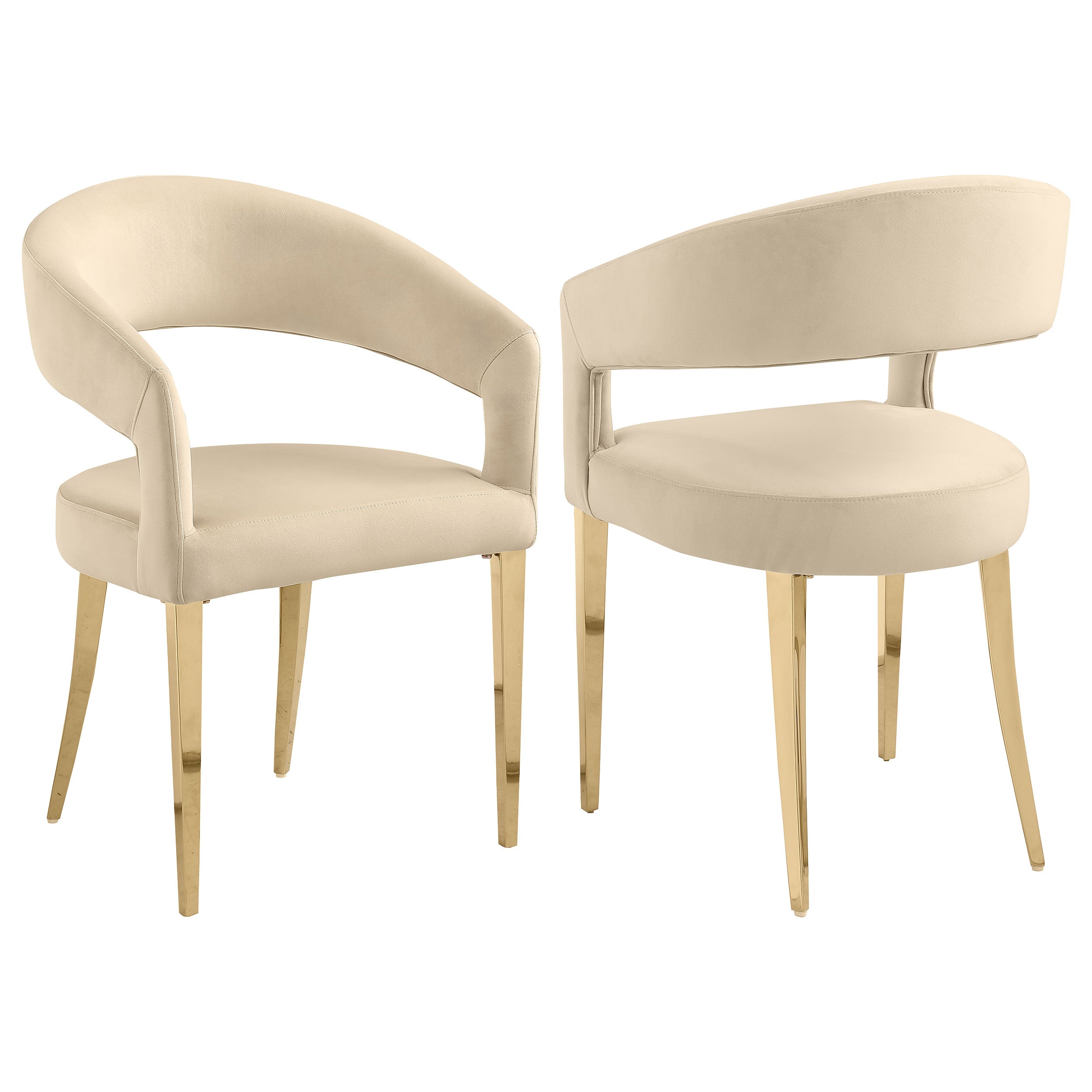 Galiano Velvet Upholstered Dining Arm Chair Beige (set Of 2) - MyWaynesHome #