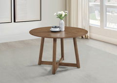 Dinah Round 47-inch Solid Wood Dining Table Walnut - MyWaynesHome #