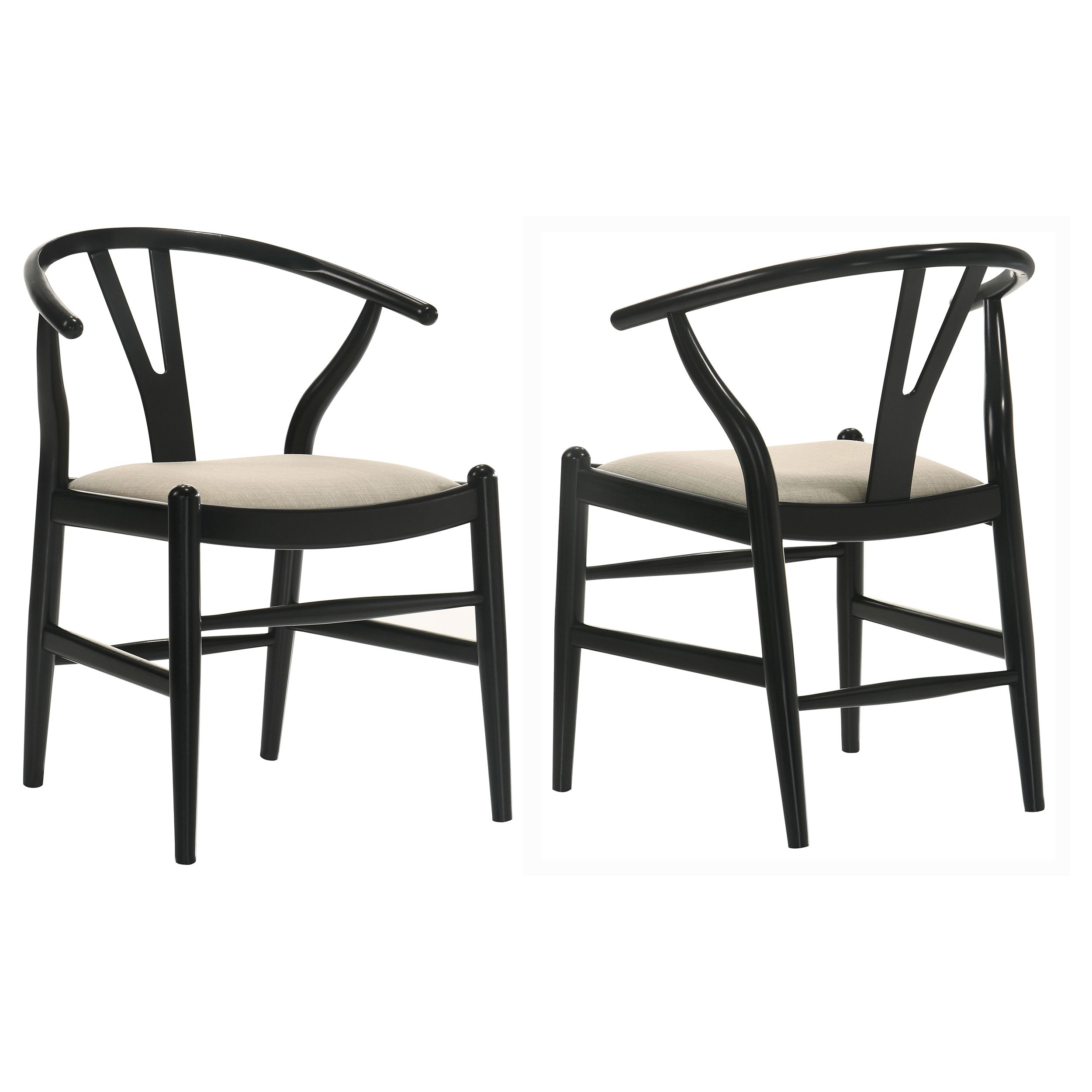 Dinah Wood Wishbone Dining Side Chair Black (set Of 2) - MyWaynesHome #