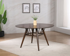 Everton Round 53-inch Wood Dining Table Dark Walnut - MyWaynesHome #