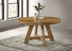 Danvers Round 54-inch Wood Dining Table Brown Oak - MyWaynesHome #