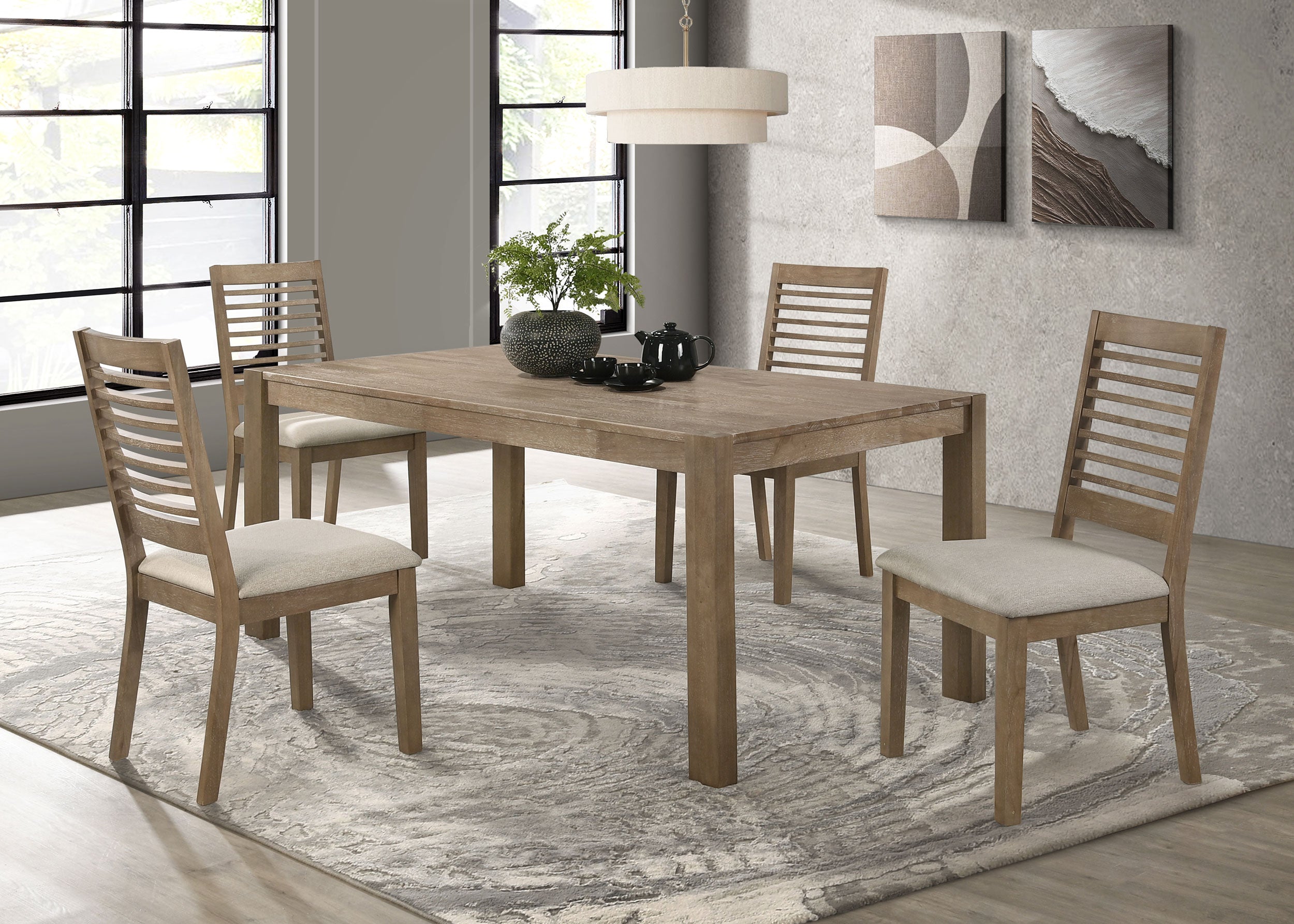 Scottsdale 5-piece Rectangular Dining Set Brown Washed - MyWaynesHome #