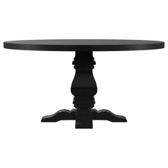 Florence Round 60-inch Pedestal Base Dining Table Black - MyWaynesHome #