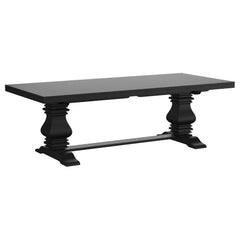 Florence 126-inch Extension Dining Table Distressed Black - MyWaynesHome #