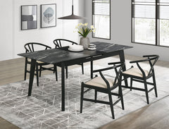 Crestmont 5-piece Extension Leaf Dining Table Set Black - MyWaynesHome #