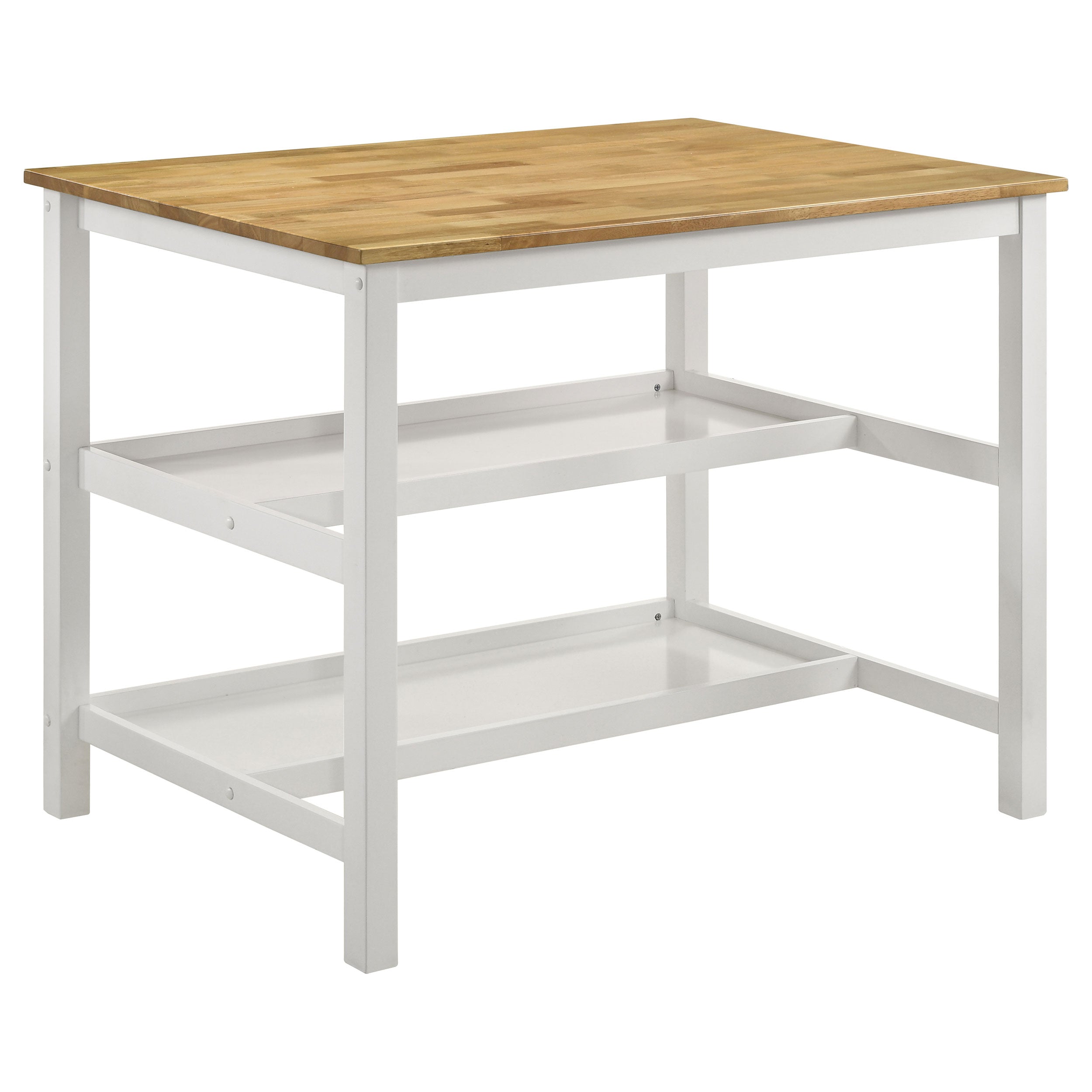 Edgeworth Kitchen Island Counter Height Table Brown And White - MyWaynesHome #