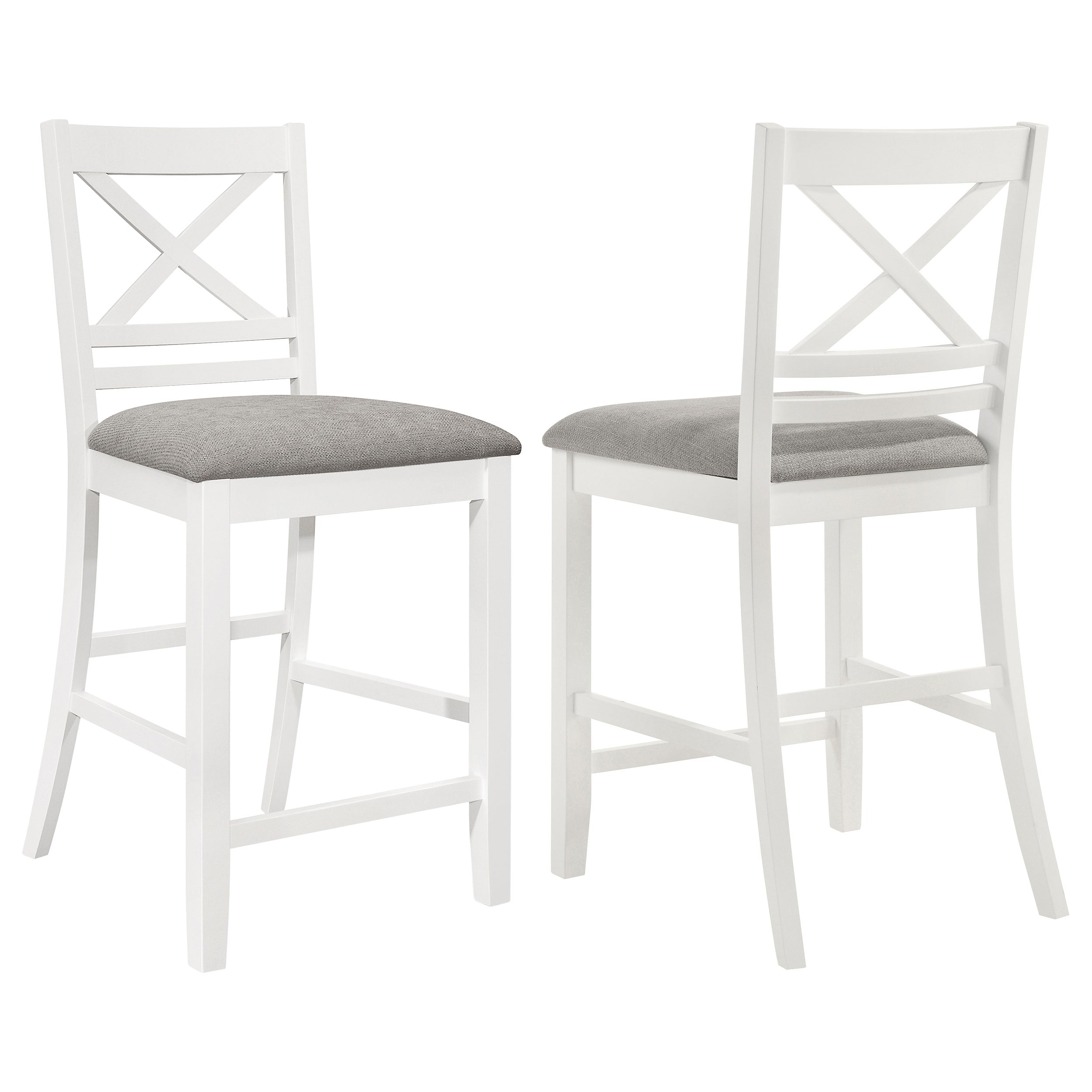 Hollis Wood Counter Chair With Cushion White (set Of 2) - MyWaynesHome #