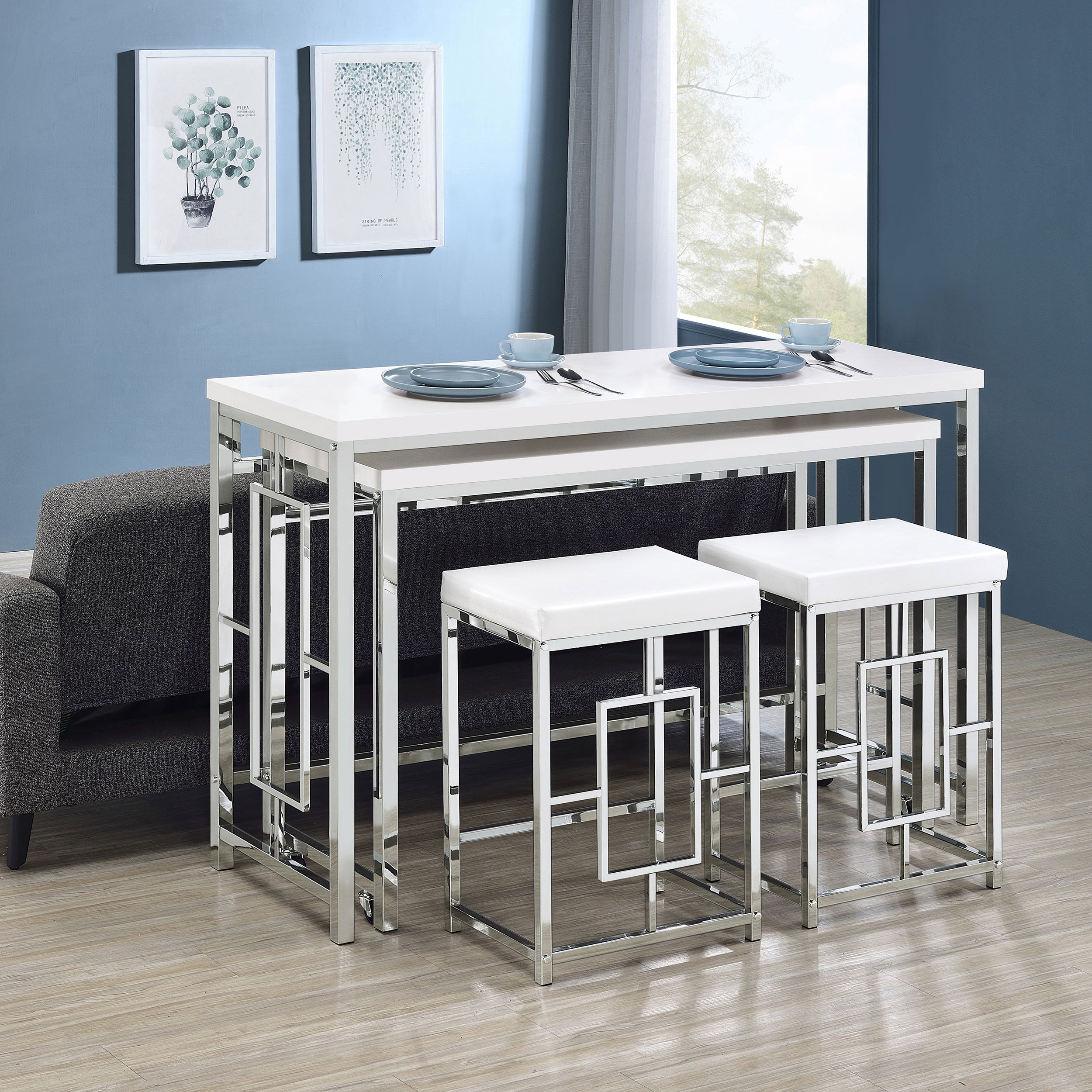 Jackson 4-piece Multipurpose Counter Height Table Set White - MyWaynesHome #