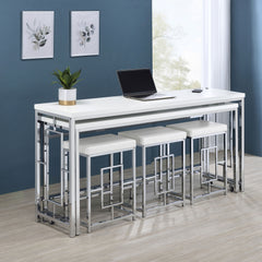 Jackson 5-piece Multipurpose Counter Height Table Set White - MyWaynesHome #
