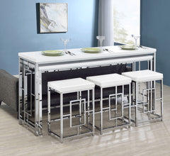 Jackson 5-piece Multipurpose Counter Height Table Set White - MyWaynesHome #