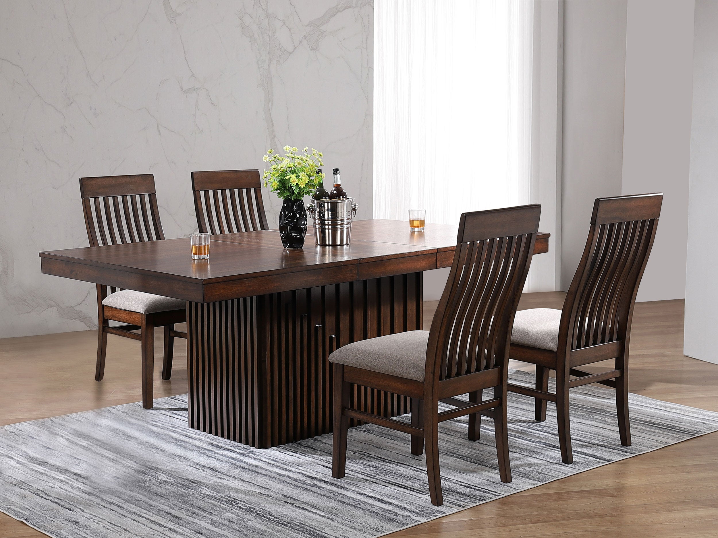 Briarwood 5-piece Extension Leaf Dining Table Set Mango Oak - MyWaynesHome #