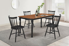 Hollyoak 5-piece Rectangular Dining Set Walnut And Black - MyWaynesHome #