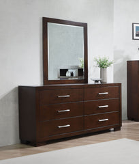Jessica 6-drawer Dresser With Mirror Cappuccino - MyWaynesHome #