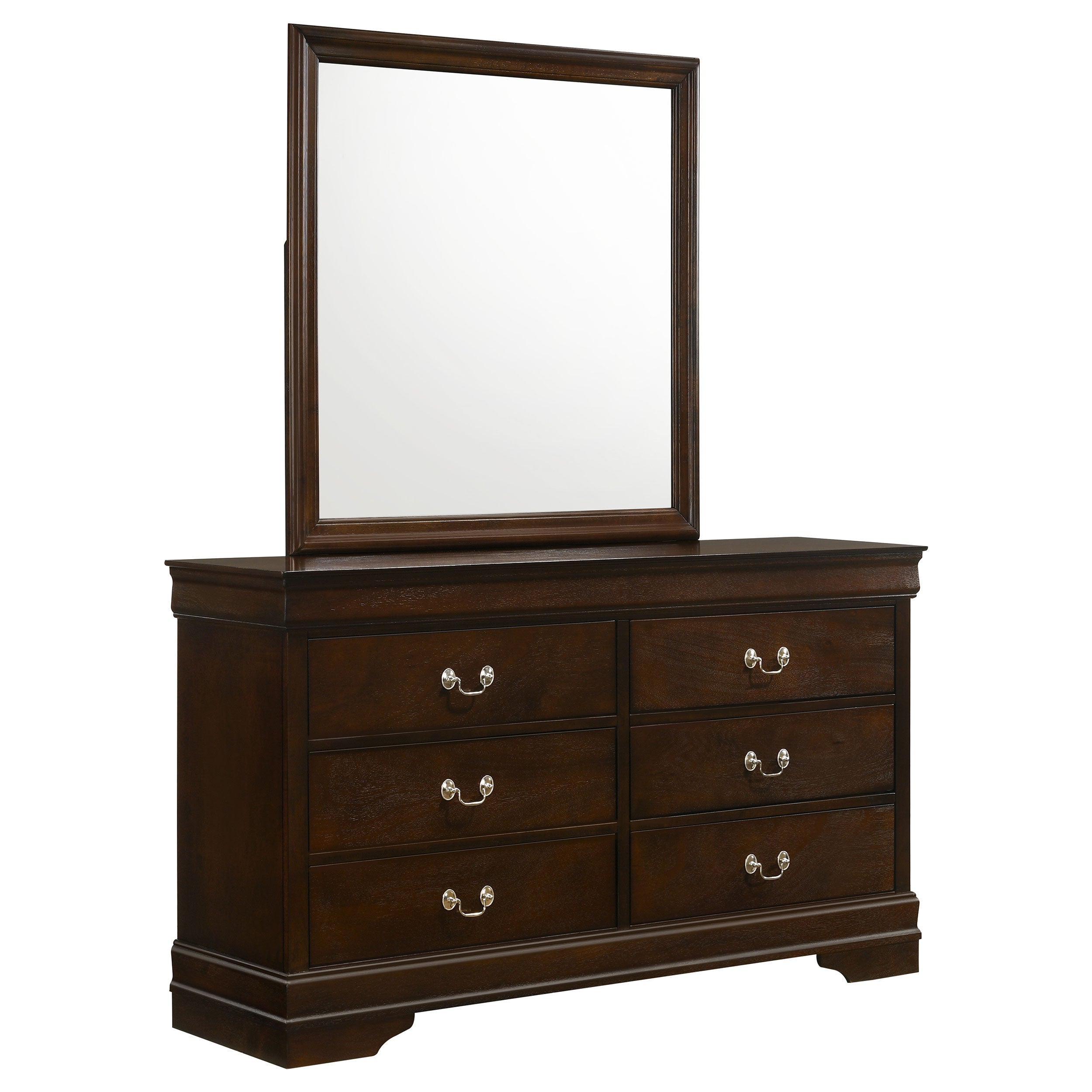 Louis Philippe 6-drawer Dresser With Mirror Cappuccino - MyWaynesHome #