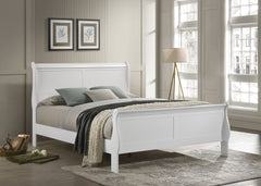 Louis Philippe 47-inch Full Sleigh Panel Bed White - MyWaynesHome #
