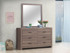 Brantford 6-drawer Dresser With Mirror Barrel Oak