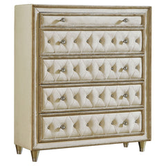 Antonella 5-drawer Bedroom Chest Ivory And Camel