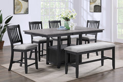 Buford Charcoal/Black Extendable Counter Height Dining Set - MyWaynesHome #