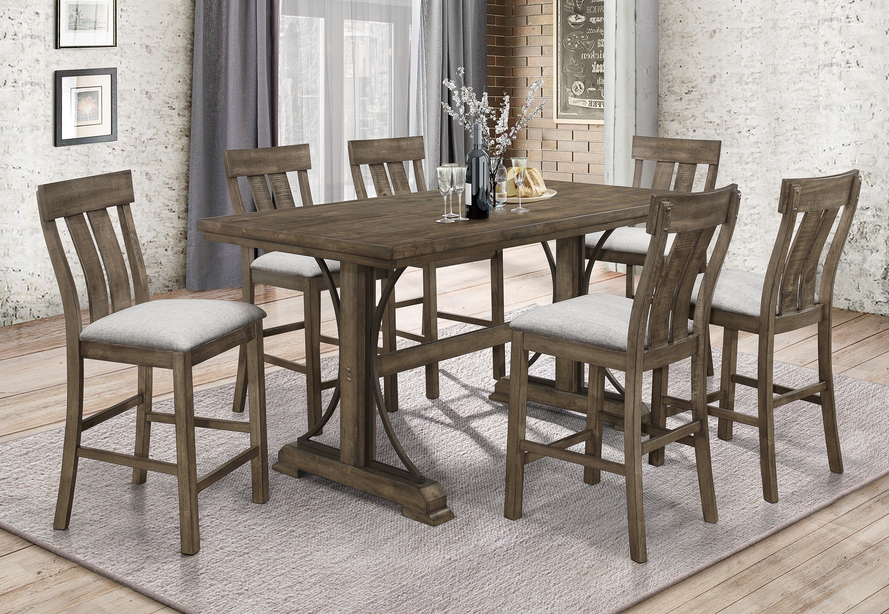 Quincy Grayish Brown Counter Height Chair, Set of 2 - MyWaynesHome #