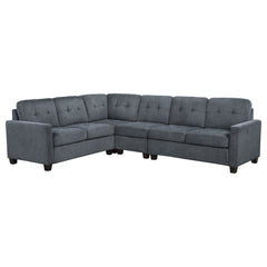 Georgina 4-piece Upholstered Modular Sectional Steel Grey - MyWaynesHome #