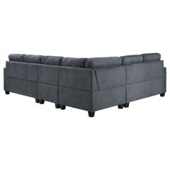 Georgina 4-piece Upholstered Modular Sectional Steel Grey - MyWaynesHome #