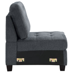 Georgina Upholstered Armless Chair Steel Grey - MyWaynesHome #