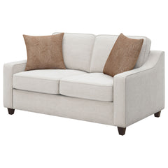 Christine Upholstered Sloped Arm Loveseat Beige - MyWaynesHome #
