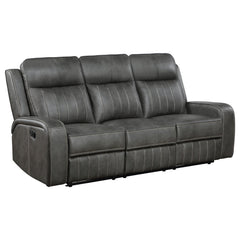 Raelynn Upholstered Track Arm Motion Sofa Grey - MyWaynesHome #