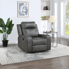 Raelynn Upholstered Track Arm Recliner Grey - MyWaynesHome #