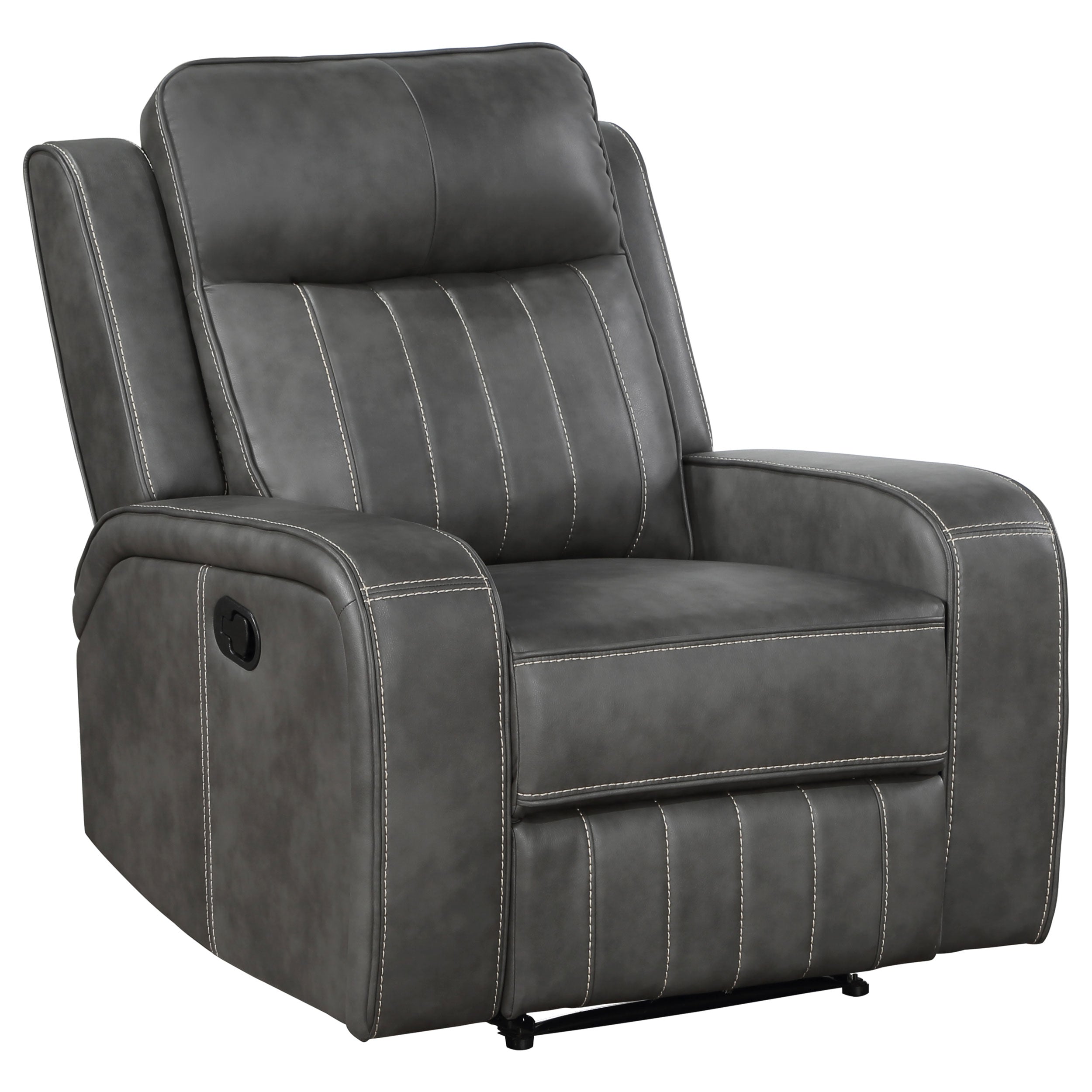 Raelynn Upholstered Track Arm Recliner Grey - MyWaynesHome #