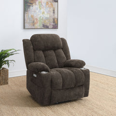 Houston Upholstered Power Lift Recliner Chair Dark Brown - MyWaynesHome #