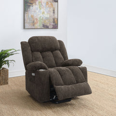 Houston Upholstered Power Lift Recliner Chair Dark Brown - MyWaynesHome #