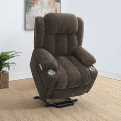 Houston Upholstered Power Lift Recliner Chair Dark Brown - MyWaynesHome #