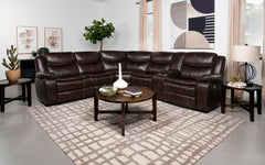 Sycamore Upholstered Power Reclining Sectional Sofa Brown - MyWaynesHome #
