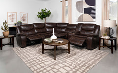 Sycamore Upholstered Power Reclining Sectional Sofa Brown - MyWaynesHome #