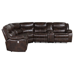 Sycamore Upholstered Power Reclining Sectional Sofa Brown - MyWaynesHome #